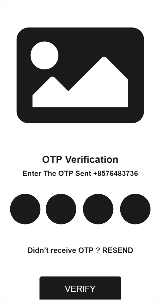 OTP verification wireframe