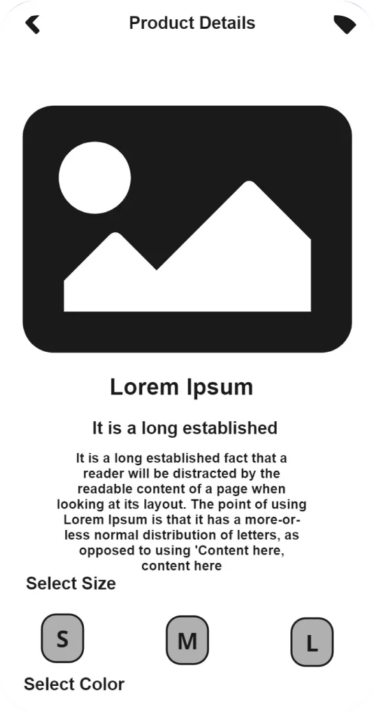 Product details wireframe