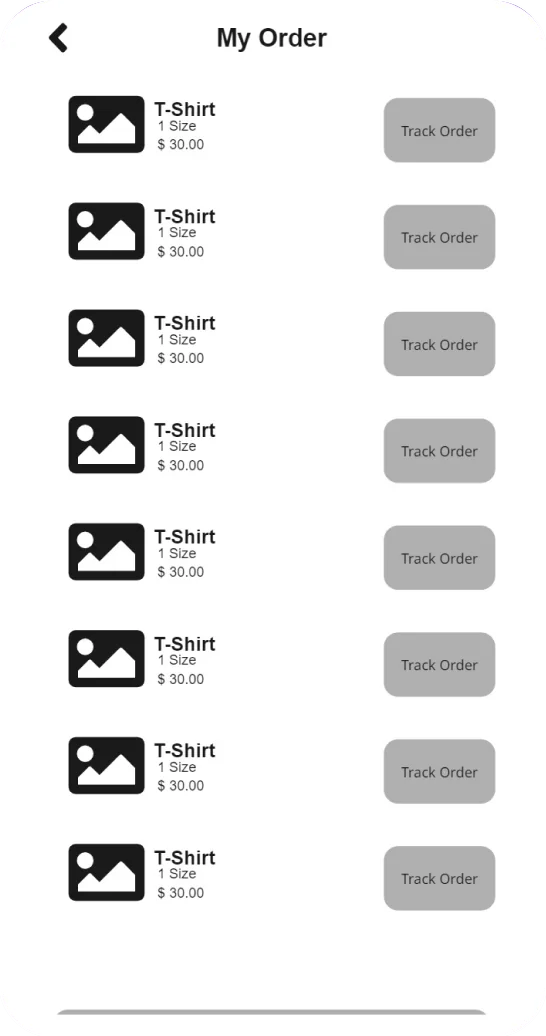 My orders wireframe