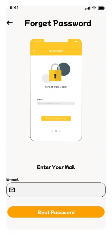 Forgot password screen