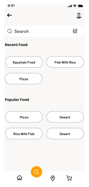 Search with recent and popular food